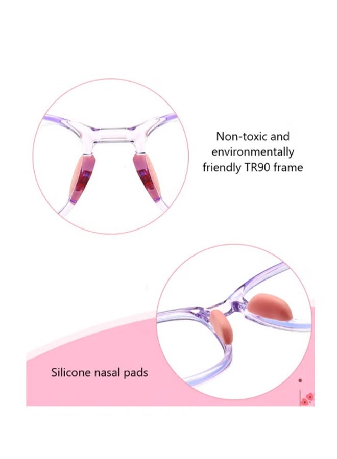 YJ Anti-Blue Light Blocking Glasses Kids Anti-Glare Eye Strain UV TV Phone Kids Silicone Safety Glasses for Boys and Girls 3-12 Years Pink 1PCS - Image 4