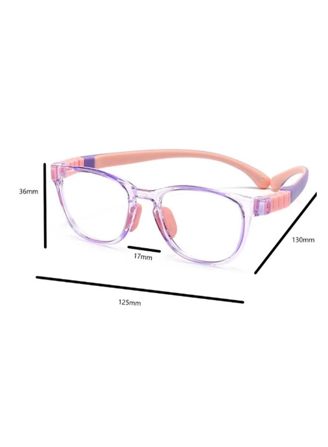 YJ Anti-Blue Light Blocking Glasses Kids Anti-Glare Eye Strain UV TV Phone Kids Silicone Safety Glasses for Boys and Girls 3-12 Years Pink 1PCS - Image 3
