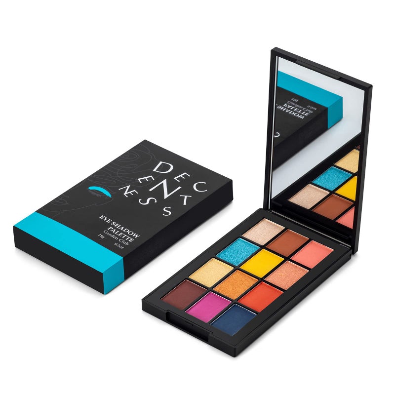 DECENTNESS 12 Colors Eyeshadow Palette Makeup Shades Nude Matte Shimmer Glitter Pigment Pro Long LastingWaterproof Highlighting Makeup PaletteIdeal GiftGarden Club