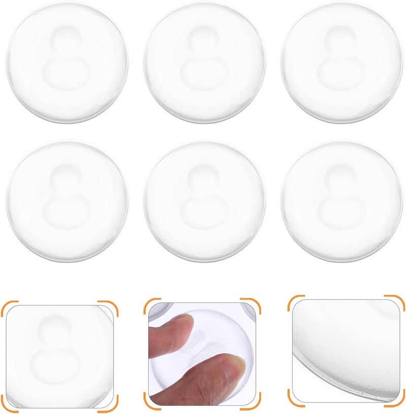 كلاراكو مصدات أبواب Klarako، 6 قطع، مقبض باب، سدادة مقبض الباب، مقبض باب من السيليكون، درع جداري، مقبض باب، مقابض خزائن الحائط، درع جداري لمقبض الباب، جل السيليكا بدون أثر، ملصقات كتم الصوت - Image 2