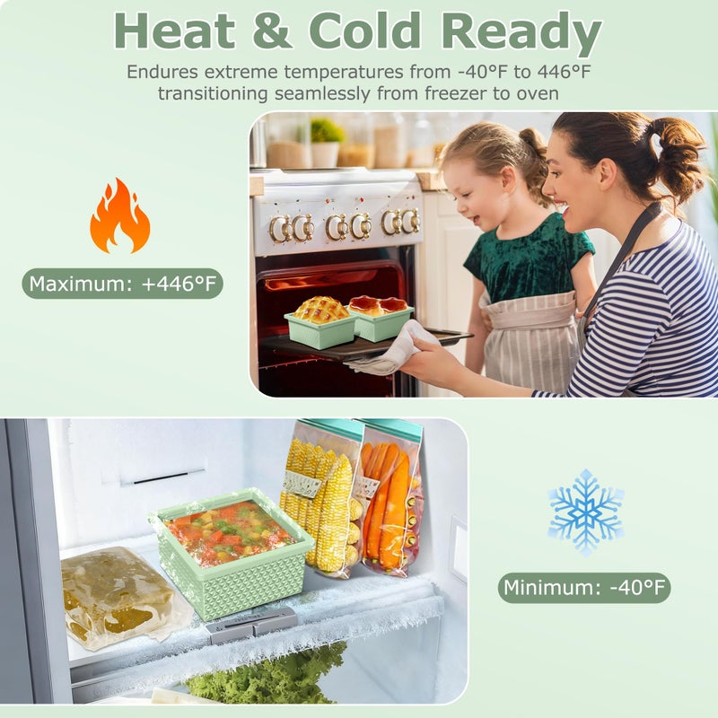 Doasuwish Silicone Freezer Molds for Soup Cube - 2-Cup Freezer Storage Container Tray with Lid,4 Pack Stackable Ice Cube Trays for Portion Control,Food Storage Meal Prep,Oven & Dishwasher Safe - Image 5