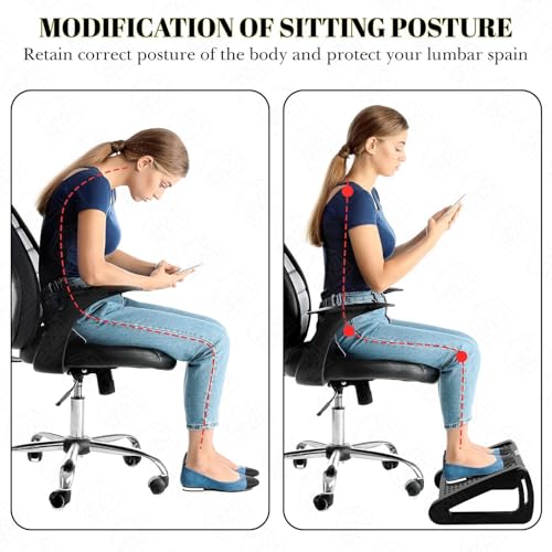 Tarkan Ergonomic Foot Rest with Massage Rollers, 44 x 31 x 19 cm, Adjustable Height (Black) - Image 4