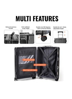 HOPHOP 20 Inches Travel Luggage Carry-on Lightweight Fashion trolley with Spinner Weels Suitcase with Open Laptop Compartment for Unisex Adults (Polycarbonate )  - Image 4