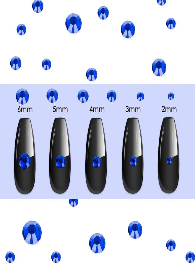 Canvalite 2784PCS Blue Rhinestones Flatback Gems, Nail Rhinestones Nail Art Gems with Glues, Pick Up Tweezers and Rhinestone Picker Dotting Pen, Nail Art Tools for Nails, Clothes, Face, Crafts - Image 2