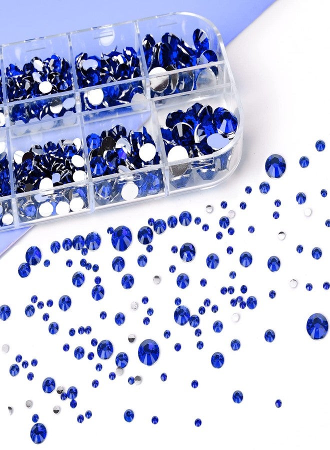 Canvalite 2784PCS Blue Rhinestones Flatback Gems, Nail Rhinestones Nail Art Gems with Glues, Pick Up Tweezers and Rhinestone Picker Dotting Pen, Nail Art Tools for Nails, Clothes, Face, Crafts - Image 4