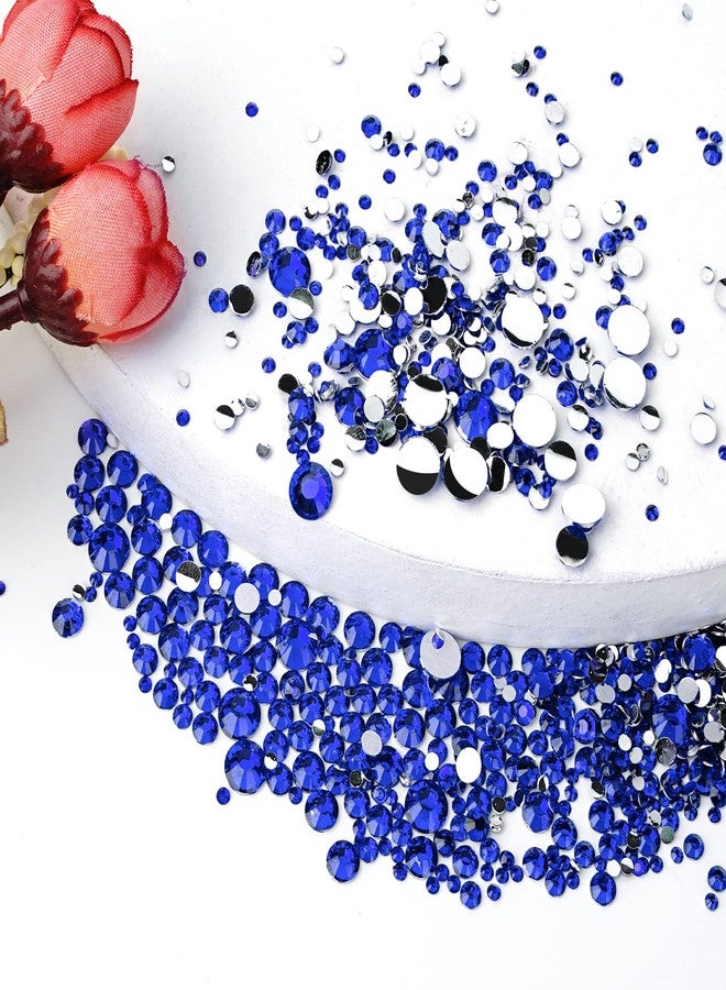 Canvalite 2784PCS Blue Rhinestones Flatback Gems, Nail Rhinestones Nail Art Gems with Glues, Pick Up Tweezers and Rhinestone Picker Dotting Pen, Nail Art Tools for Nails, Clothes, Face, Crafts - Image 5