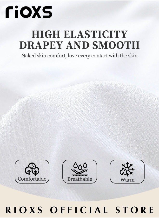 RIOXS Women's Long Sleeve Basic Shirts, Comfortable Skin-friendly Slim Fitted Underscrub, Soft Stretchy Tops with Round Neck, Classic Simple Undershirt with Fitted Silhouette, Versatile Essential Piece that Can Adapt to Any Situation  - Image 5