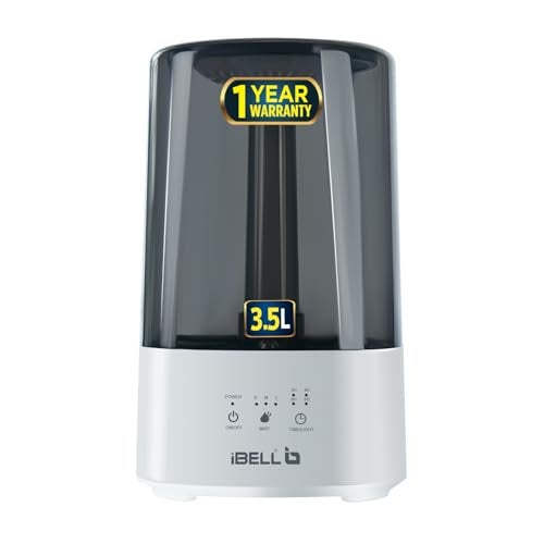 iBELL HU350P Humidifier – 3.5 L Capacity, Ultra-Quiet Operation, 360° Rotating Nozzle, Adjustable Mist Control, Ambience Lights, Up to 24 Hours Continuous Run Time (Black) - Image 1
