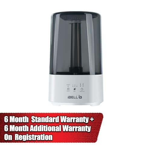 iBELL HU350P Humidifier – 3.5 L Capacity, Ultra-Quiet Operation, 360° Rotating Nozzle, Adjustable Mist Control, Ambience Lights, Up to 24 Hours Continuous Run Time (Black) - Image 2