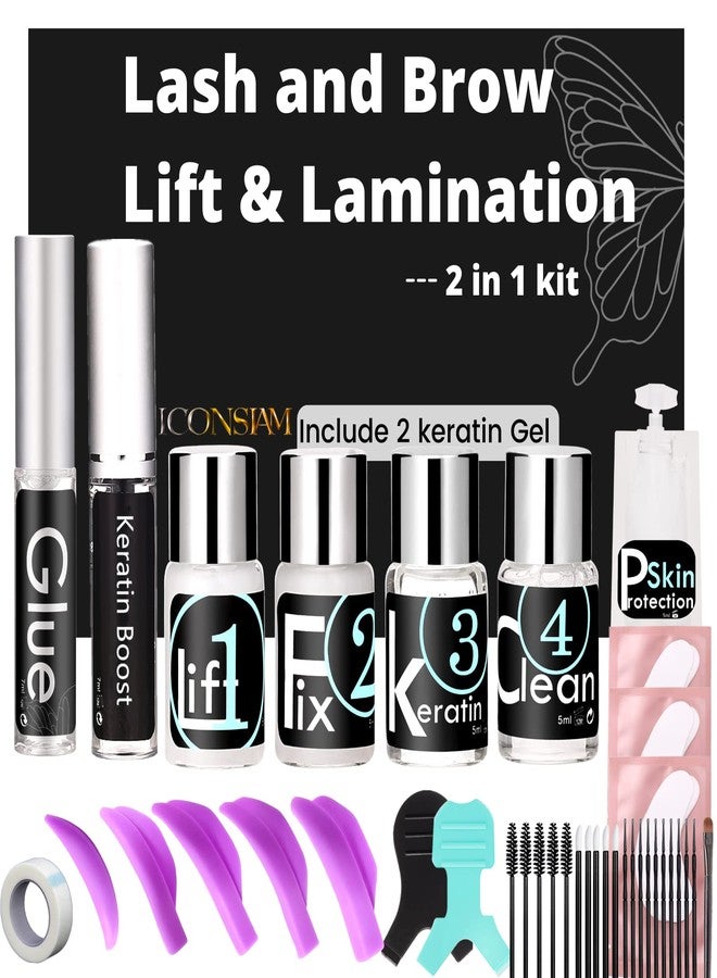 ICONSIAM Eyelash Lift and Eyebrow Lamination 2 in 1 Kit Easy DIY 5 Minutes Curl Eyelash Lift Long-Lasting a Month Professional Make Lash and Brow More Volume 6 Weeks - Image 1