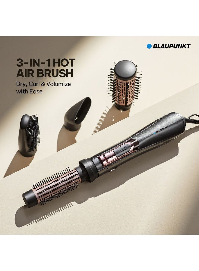 Blaupunkt 1200W Hot Air Brush With 4 Styling Attachments, Ionic Hair Styler For Drying Straightening Curling And Volumizing, 2 Heat Settings Cool Air Mode, Lightweight Design For Frizz-Free Styling SAL514 - Image 2