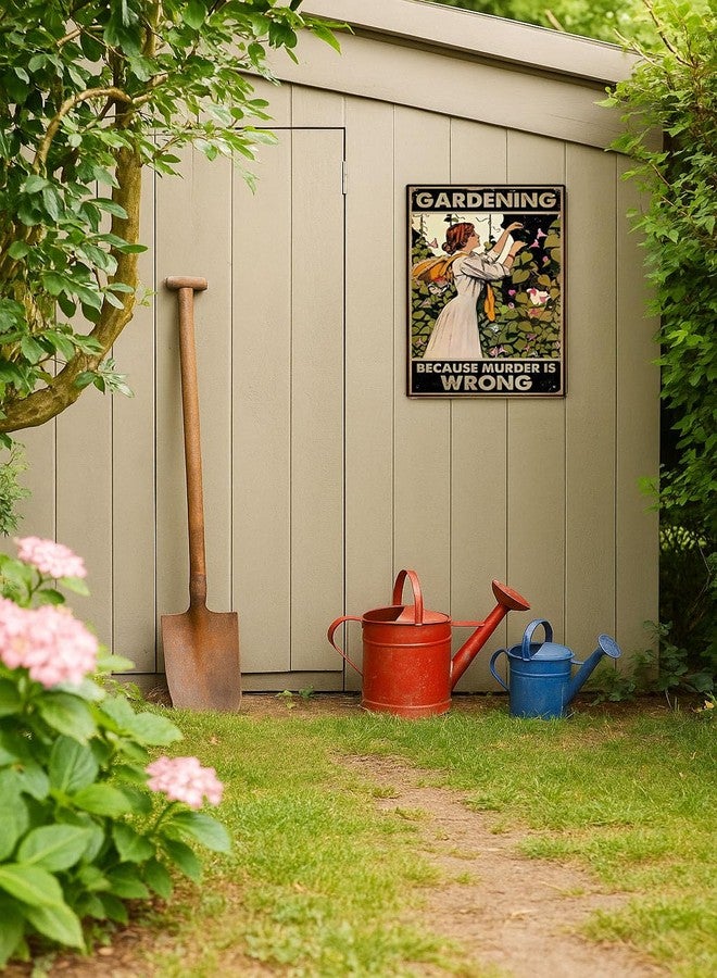Skyocean Vintage Funny Metal Tin Sign Gardening Because Murder is Wrong Retro Wall Decor For Cafe Bar Pub Home Best Decor Gift Ideas 12 X 8 Inches - Image 5