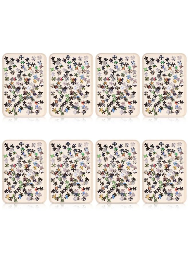 LOYIM 8 Pcs 15'' x 10.5' Extra Large Puzzle Sorting Trays Stackable Puzzle Trays for Sorting Piece Sorter Jigsaw Storage Accessory for 2000/3000/5000/6000 Pieces(Beige) - Image 1
