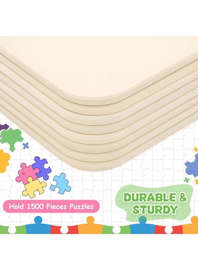 LOYIM 8 Pcs 15'' x 10.5' Extra Large Puzzle Sorting Trays Stackable Puzzle Trays for Sorting Piece Sorter Jigsaw Storage Accessory for 2000/3000/5000/6000 Pieces(Beige) - Image 3