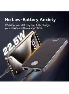 Brave 10,000mAh Slim USB-C Power Bank, PD 22.5W Portable Charger with PD3.0 & QC3.0 Fast Charging, LED Display Battery Pack for iPhone 16/15/14/13/12/11 Pro, Samsung S24/S23/S22, Android Devices, Tablets, and More Compact & High-Speed Charging Solution for On-the-Go  - Image 4