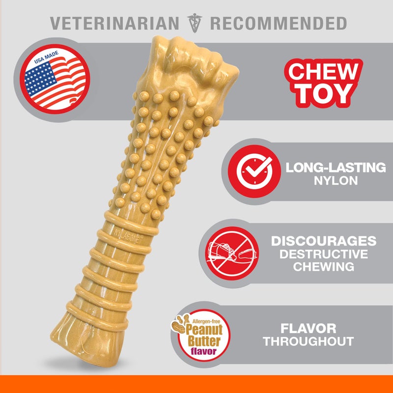 Nylabone Power Chew Textured Knuckle Bone - Dog Toys for Aggressive Chewers - Peanut Butter Chew Toy - Large Dog Chew Toys - Peanut Butter Flavor, X-Large - Over 50 Ibs. (1 Count) - Image 4