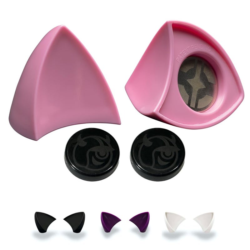 Helmet Flair MagNeatOhz Pink Cat Ears for Helmet Made in USA Magnetic Interchangeable Kitty Ears for Motorcycle Bike Ski Helmets Pair - Image 3