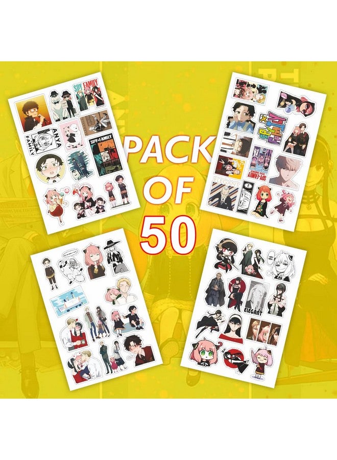 CodersParadise Pack of 50 Spy Anime Aesthetic Vinyl Stickers for Laptop, Journal, Bike Helmet, Diary, Guitar, Mobile Case - Waterproof Residue Free Stickers - Image 4