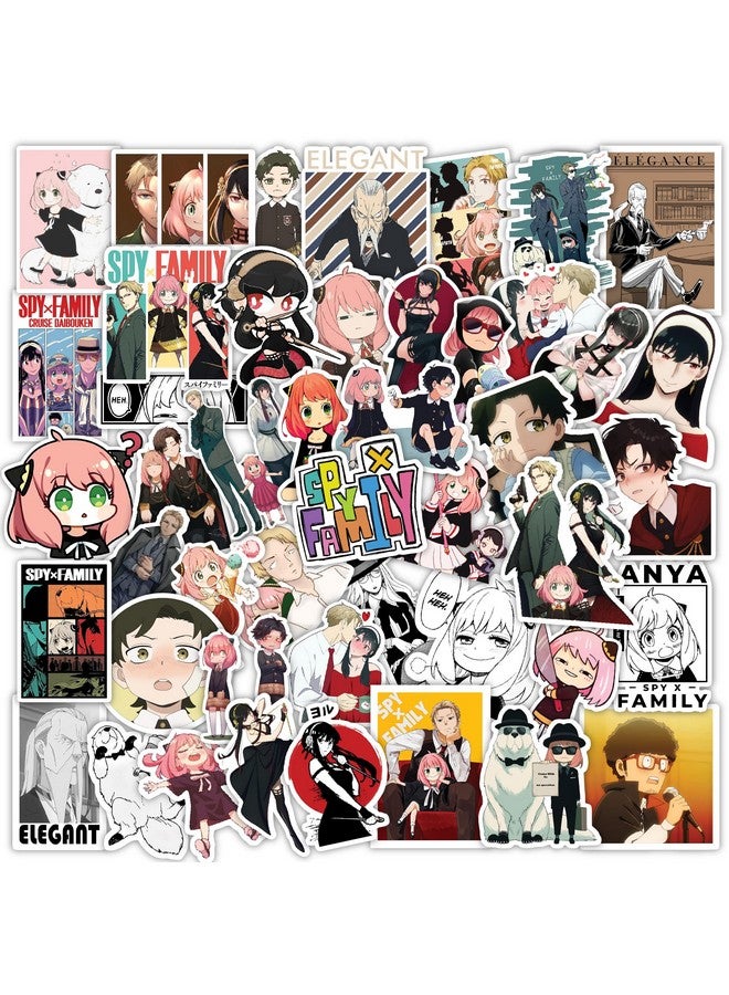 CodersParadise Pack of 50 Spy Anime Aesthetic Vinyl Stickers for Laptop, Journal, Bike Helmet, Diary, Guitar, Mobile Case - Waterproof Residue Free Stickers - Image 1