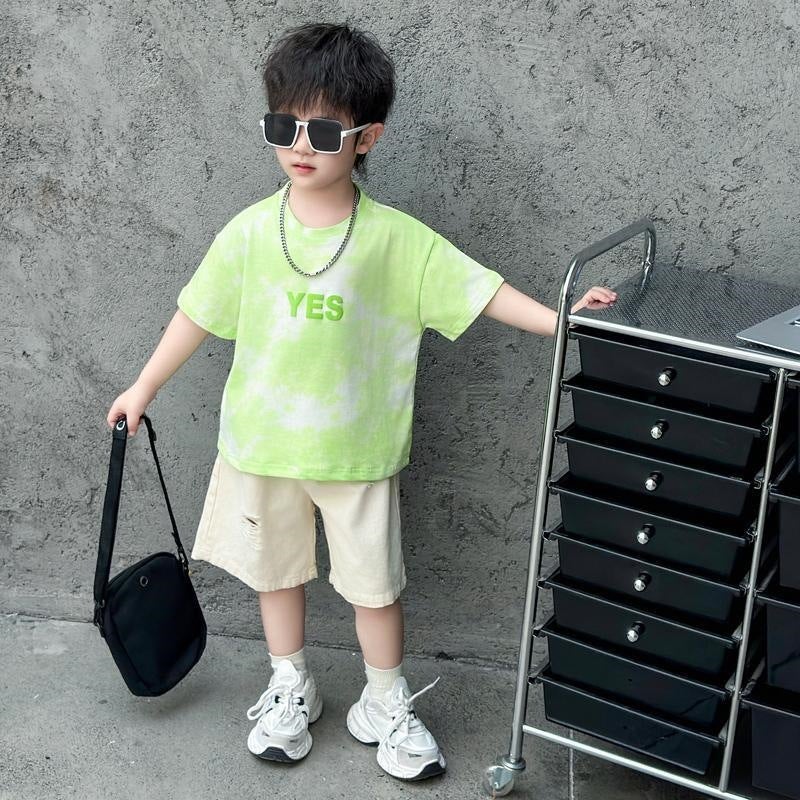 Cool and Stylish Boys'' Clothing, Korean-Style Children''s Outfit, New Trendy Summer Wear for Boys, Fashionable and Trendy Street Style Korean Clothes - Image 1