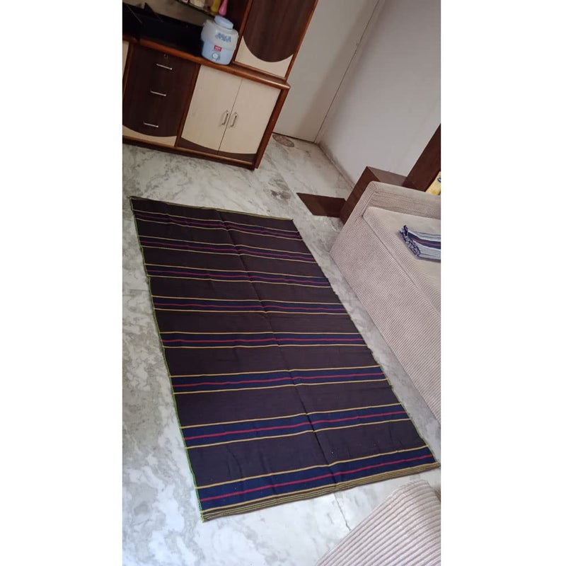 Quago Cotton Single Bed Reversible Carpet Floor Mat Galicha Dari for Floor Hall Living Room and Bedroom Multicolor 4 Ft x 7 Ft - Image 3