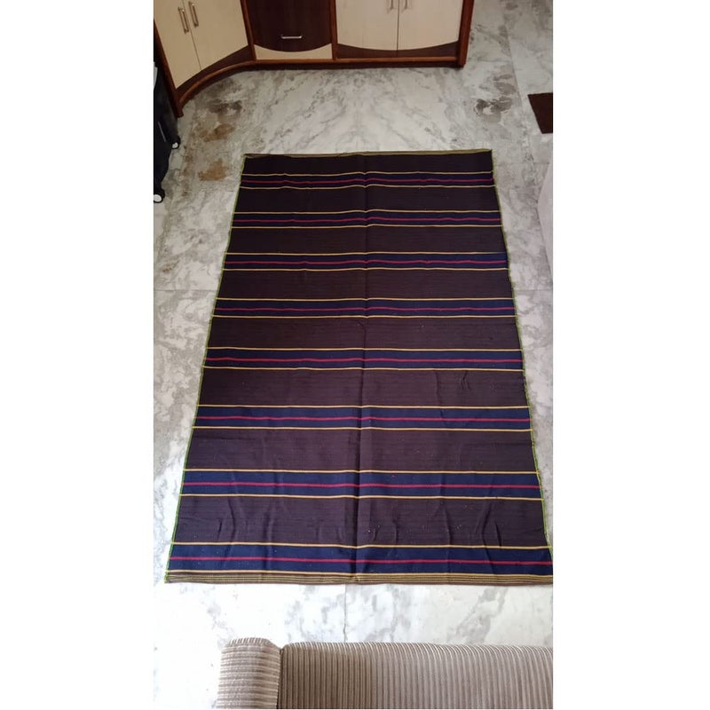 Quago Cotton Single Bed Reversible Carpet Floor Mat Galicha Dari for Floor Hall Living Room and Bedroom Multicolor 4 Ft x 7 Ft - Image 1