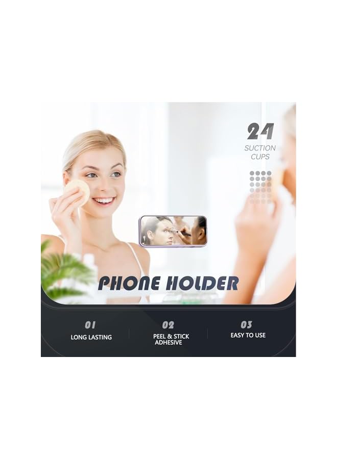 S-TOP 8pcs Double Sided Suction Phone Case Mount, Silicone Suction Phone Case Grip, Hands-Free Washable & Reusable Mobile Accessory Holders for Videos, Selfies, (8 Colors) - Image 4