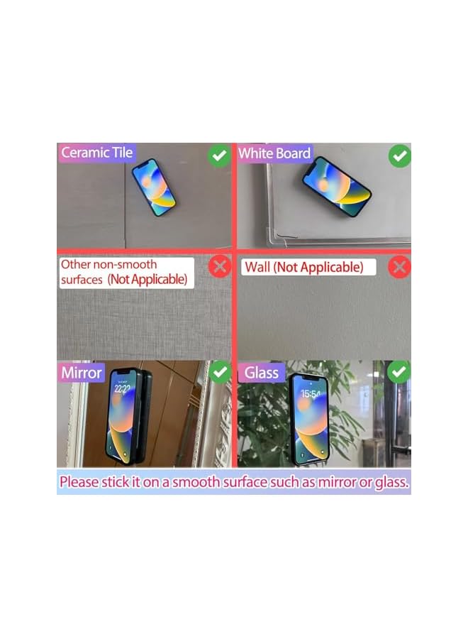 S-TOP 8pcs Double Sided Suction Phone Case Mount, Silicone Suction Phone Case Grip, Hands-Free Washable & Reusable Mobile Accessory Holders for Videos, Selfies, (8 Colors) - Image 3