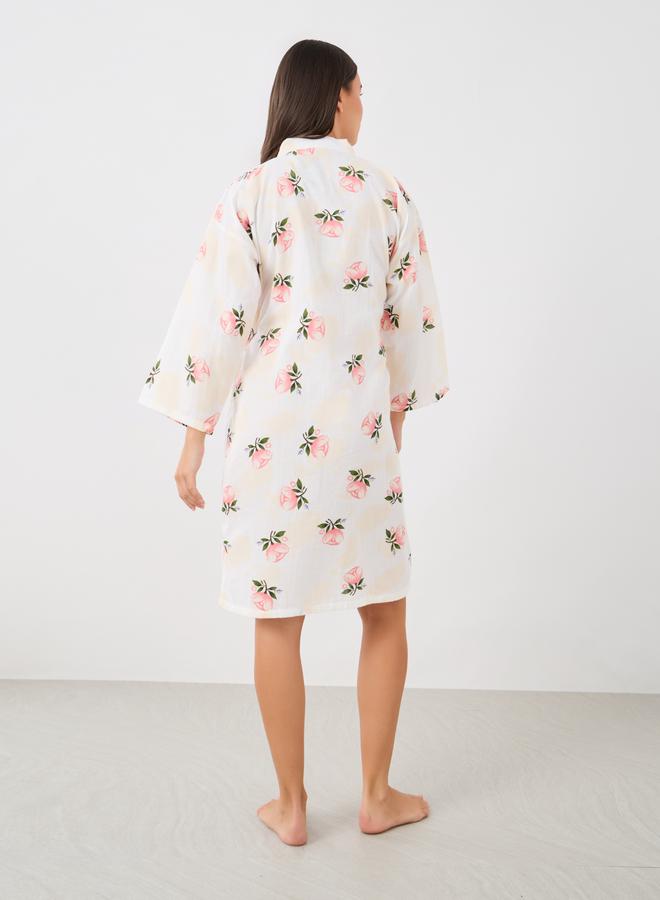 Styli Styli All-Over Floral Print Robe with Side Tie  - Image 4