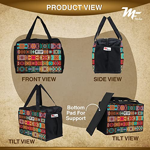 Myfav MY FAV Printed Lunch Tiffin Bag for Men & Women | Durable & Lightweight Lunch Tote for Office, Travel, Picnic & Camping | Water-Resistant, Spacious & Easy-to-Carry Tiffin Bag - Image 3