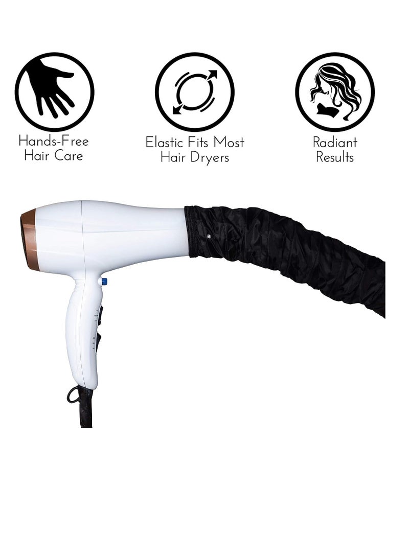 S&T INC. S&T INC. Bonnet Hood Hair Dryer Attachment for Drying, Styling, Curling, and Deep Conditioning, Adjustable, Storage Bag Included, Black  - Image 2