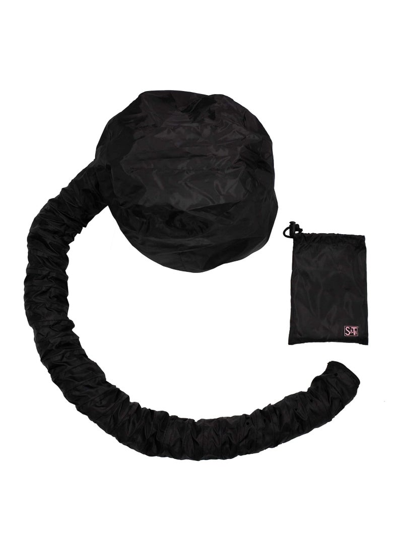 S&T INC. S&T INC. Bonnet Hood Hair Dryer Attachment for Drying, Styling, Curling, and Deep Conditioning, Adjustable, Storage Bag Included, Black  - Image 3