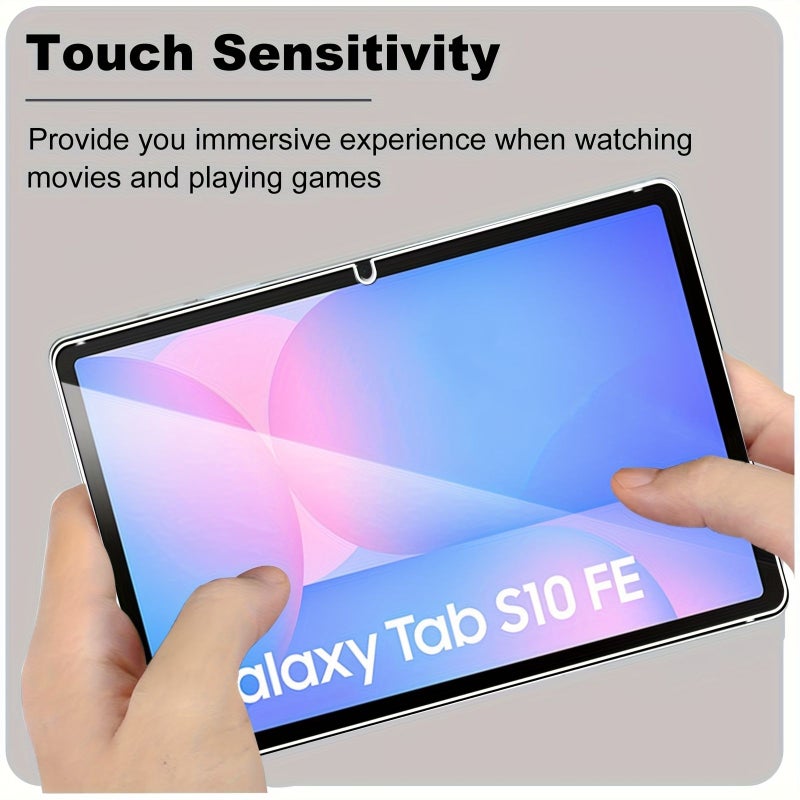 2Pcs Tempered Glass Screen Protector for Samsung Tab S10 FE HD Scratch Resistant Easy Install - Image 3
