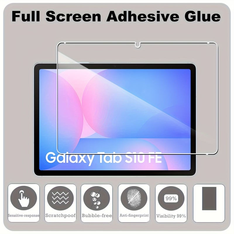 2Pcs Tempered Glass Screen Protector for Samsung Tab S10 FE HD Scratch Resistant Easy Install - Image 4