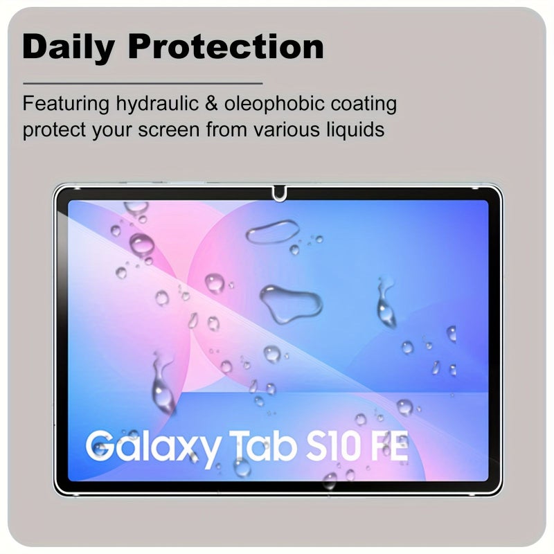 2Pcs Tempered Glass Screen Protector for Samsung Tab S10 FE HD Scratch Resistant Easy Install - Image 2