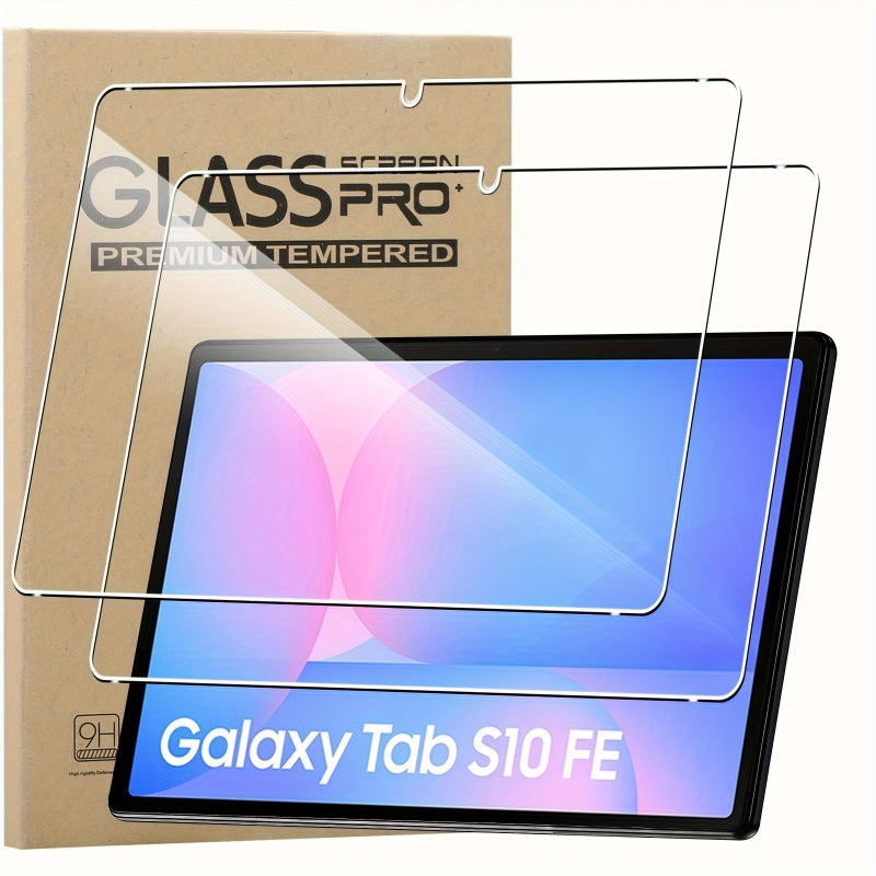 2Pcs Tempered Glass Screen Protector for Samsung Tab S10 FE HD Scratch Resistant Easy Install - Image 1