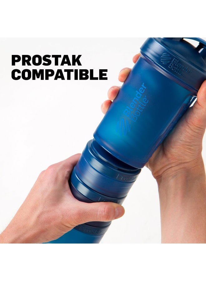 BlenderBottle زجاجة خلط برو ستاك للرجال والنساء مع حاوية أقراص (عبوة من 2)، أسود، 2x 250 مل + صينية أقراص - Image 3