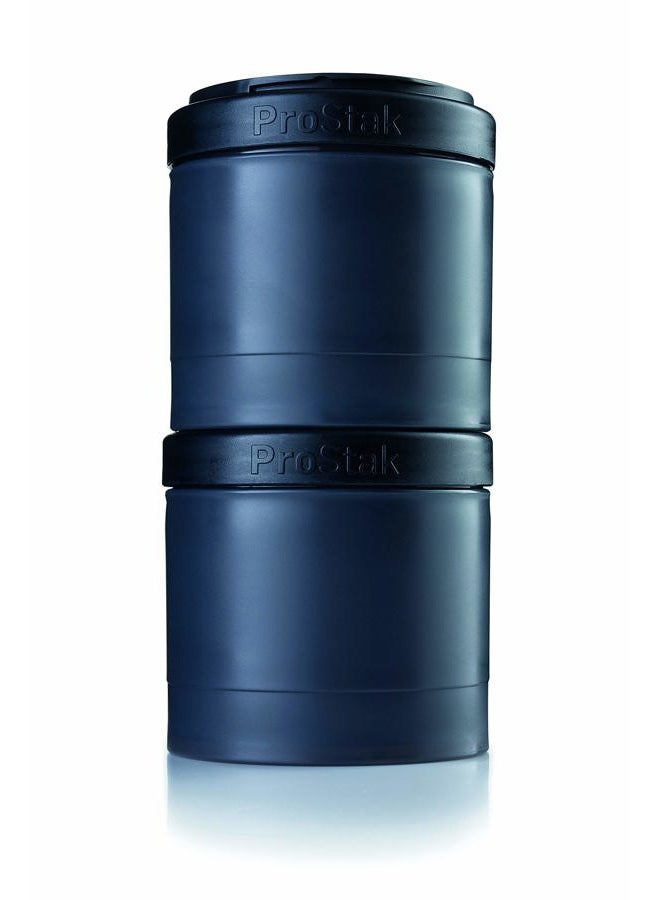 BlenderBottle زجاجة خلط برو ستاك للرجال والنساء مع حاوية أقراص (عبوة من 2)، أسود، 2x 250 مل + صينية أقراص - Image 1