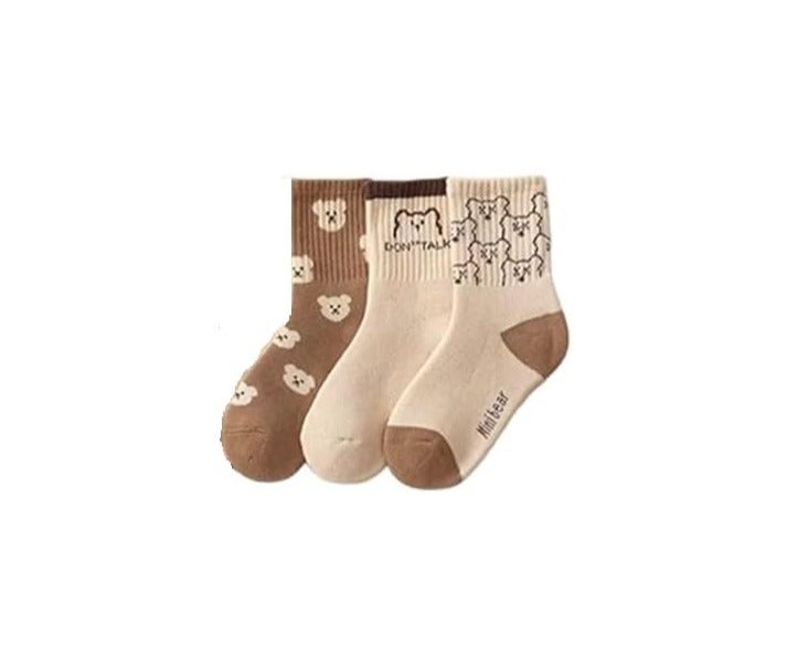 SMARTEDGE Kids Padded Winter Socks, Heavyweight, High Quality, Ankle Length, New Fashion Design, 3 Pairs, Assorted Colors (Random Selection), Size" Medium