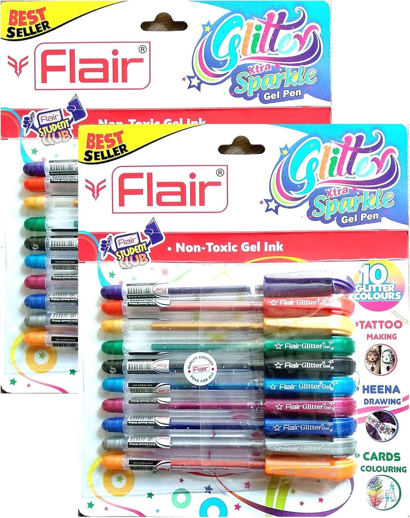 Flair Xtra Sparkle Glitter Gel, Pack of 2