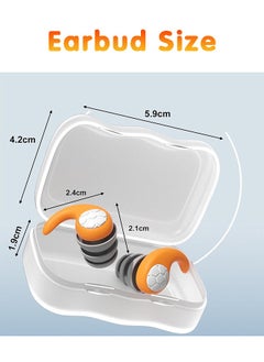 Fazza Swimming Earplugs, Soundproof Sleep Earplugs, Noise Canceling Ear Plugs, Waterproof Reusable, Portable(Orange)  - Image 2