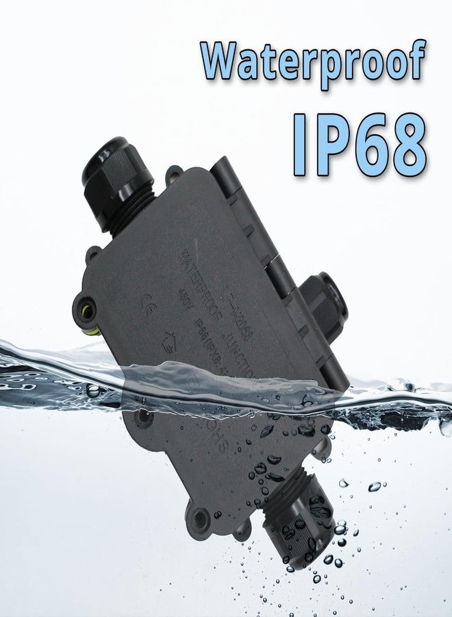 MAKERELE Waterproof Junction Box with Terminals and Screw IP68,3 Way Clamshell-Type Underground Electrical Junction Box Bury Waterproof Electrical Splice Box Maximum Inner Diameter 12mm - Image 2