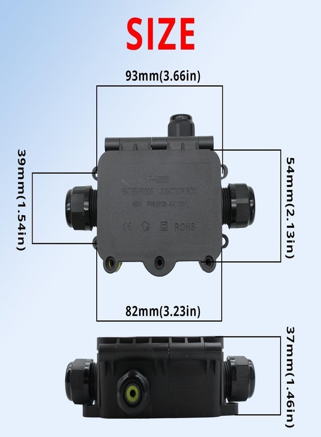 MAKERELE Waterproof Junction Box with Terminals and Screw IP68,3 Way Clamshell-Type Underground Electrical Junction Box Bury Waterproof Electrical Splice Box Maximum Inner Diameter 12mm - Image 4