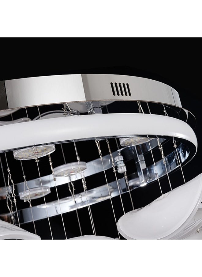 DANUBE HOME Danube Home Seychelles Modern Flushmount For Bedroom| Chandelier With Inbuilt LED| 3000K Warm Light| Ceiling Lamp | L120xW60xH150cm| Round Stainless Steel Frame, Chrome (1 Year Warranty)  - Image 2