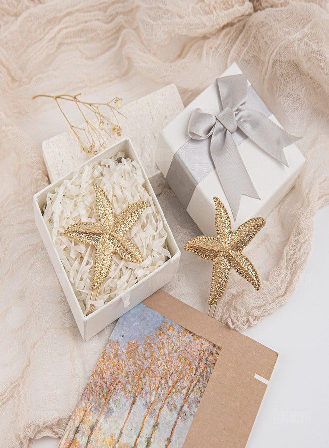 AUEAR, 12 Pcs Starfish Hair Clip Sea Star Hairpin Beach Pins Accessories(Gold) - Image 5