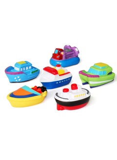 Bukela Bathtub Floating Bath Toys, Boat Toys for Toddlers 1-3 Bathtub Learning Water Toys and Bathroom Toys Bath Boats Squirters Floating Wind-up Toys Swimming Pool Games Water Play Set Gift (6PCS)  - Image 1
