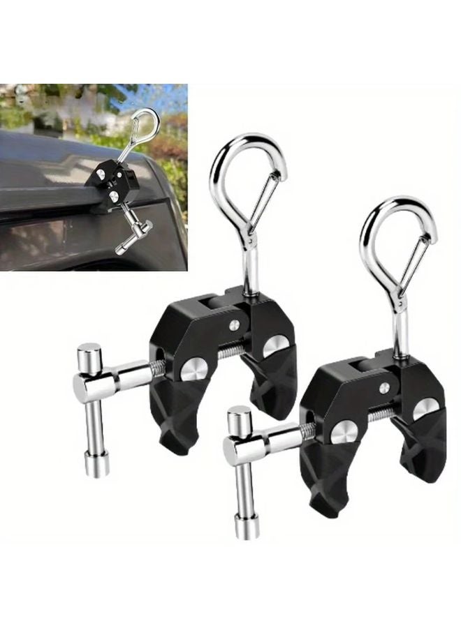 Heavy Duty Aluminum Alloy Crab Clamps With Anti Slip Cover Black Car Roof Canopy Tent Support Clips - Image 2