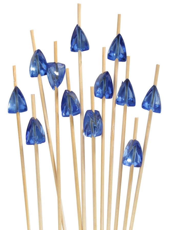 بامبو إم إن أعواد تزيينية من الخيزران من BambooMN، بطول 5.9 بوصة، مصنوعة من الأكريليك الأزرق الداكن، مع أطراف مزينة بأحجار كريمة، مثالية لتقديم الكوكتيلات والفواكه والسندويشات، مناسبة للمناسبات الخاصة، والأعياد، والمطاعم، وحفلات البوفيه، 100 قطعة - Image 1