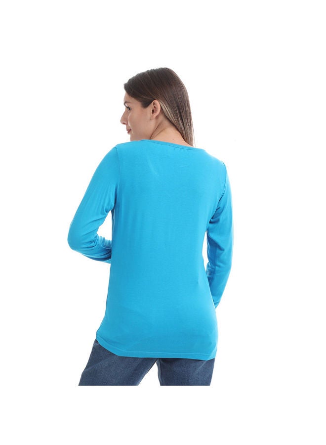 ESLA Long-sleeved Plain Top Blue - Image 3