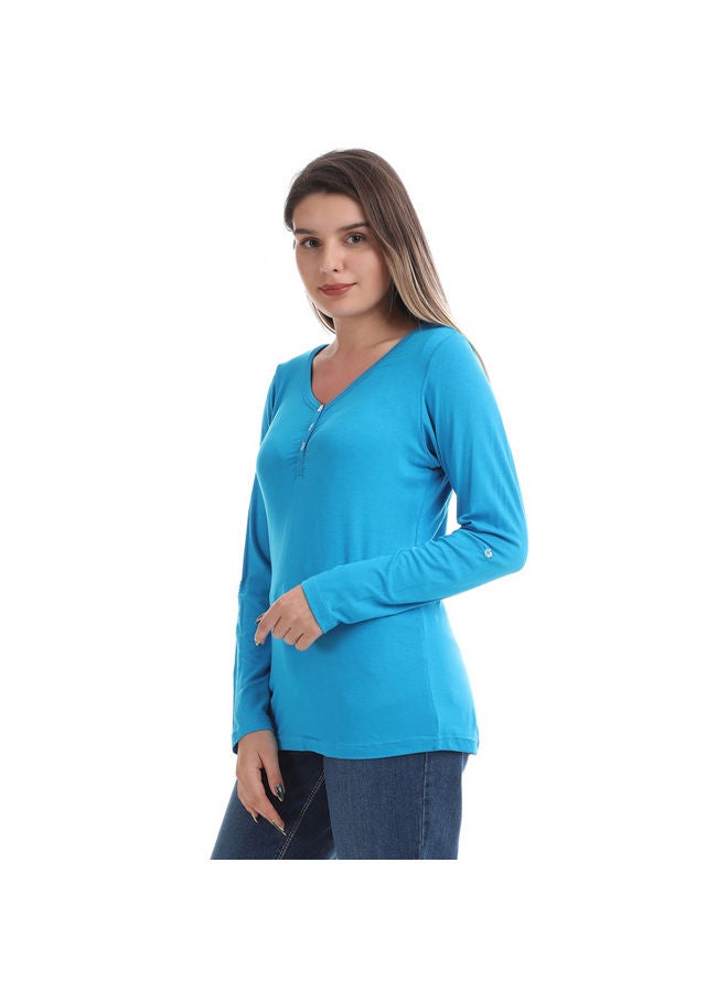 ESLA Long-sleeved Plain Top Blue - Image 2